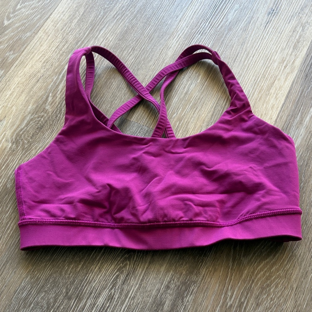 Lululemon Energy Bra in Berry color size 6